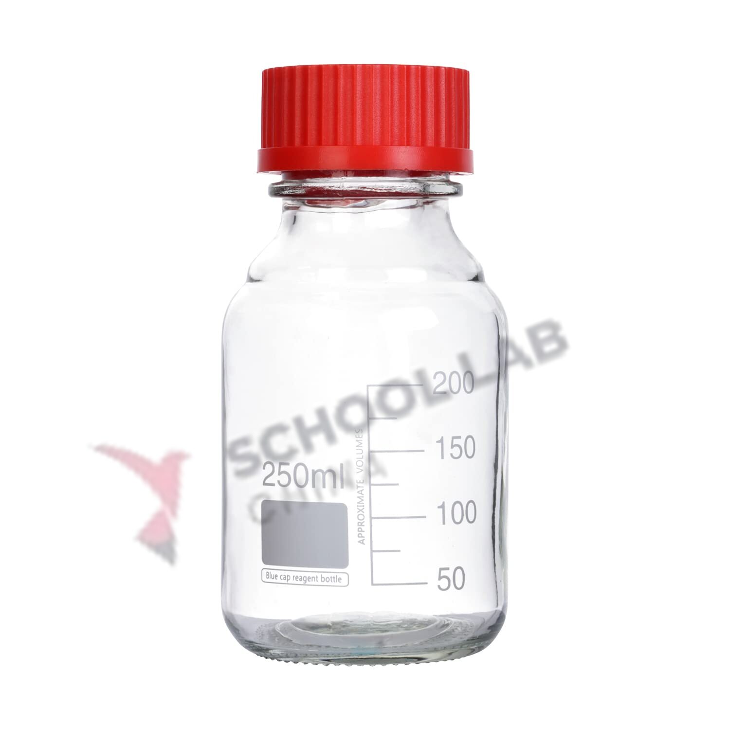 Screw Top Reagent Bottle - Clear/Red Cap - 250ml
